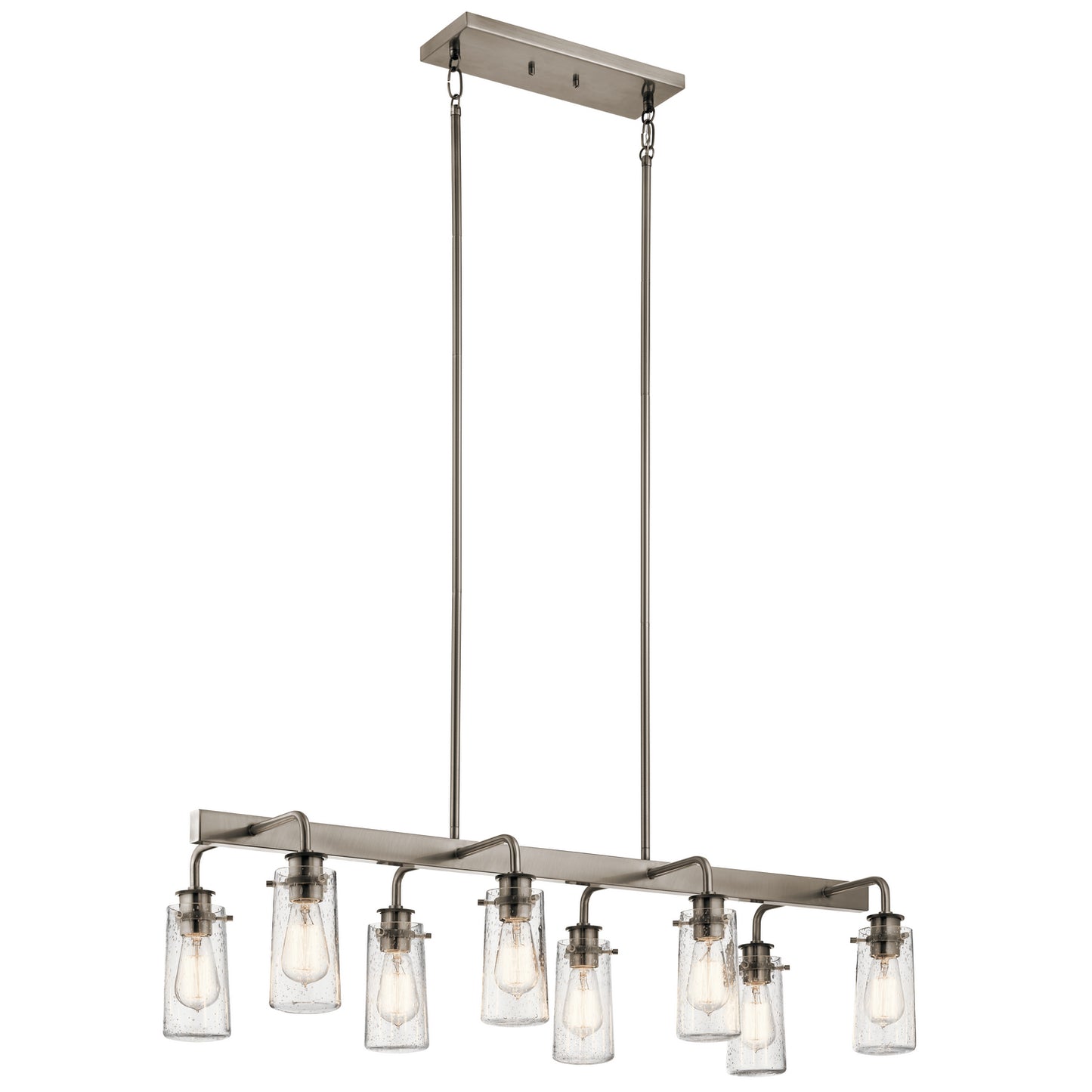 Braelyn Eight Light Linear Chandelier in Classic Pewter