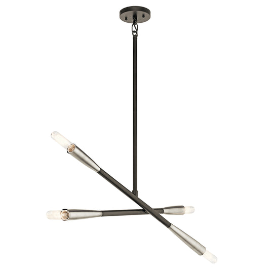 Branches Four Light Chandelier in Black