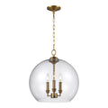 Lawler Three Light Pendant in Burnished Brass