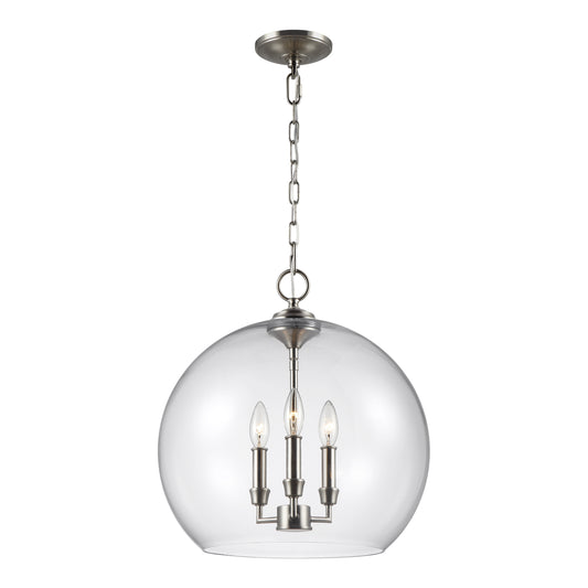 Lawler Three Light Pendant in Satin Nickel