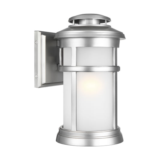 Newport One Light Outdoor Wall Lantern in Painted Brushed Steel