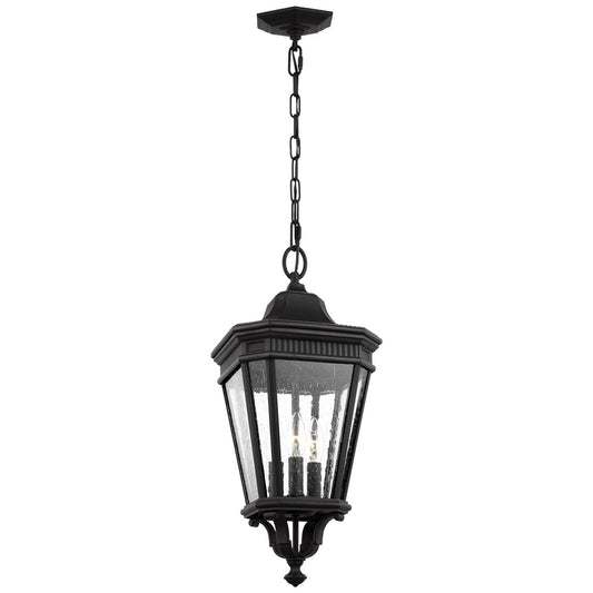 Cotswold Lane Three Light Hanging Lantern in Black
