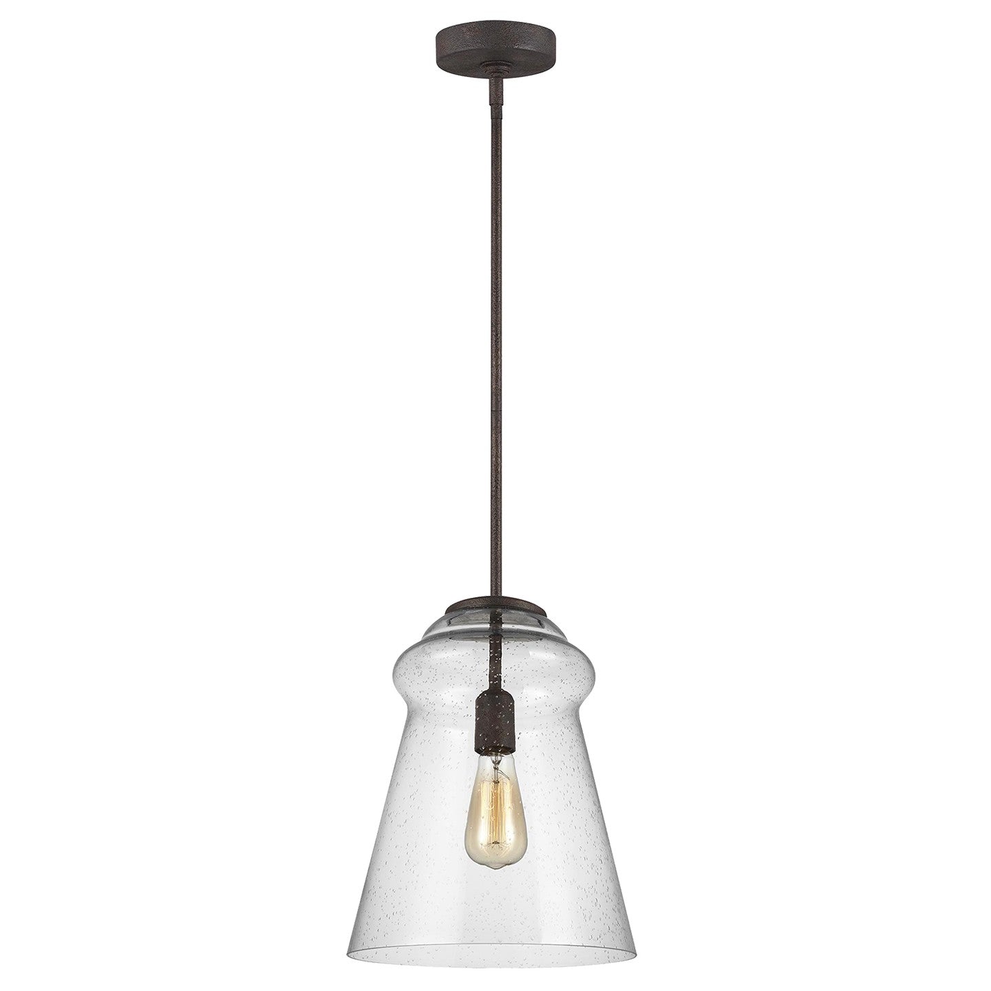 Loras One Light Pendant in Dark Weathered Iron