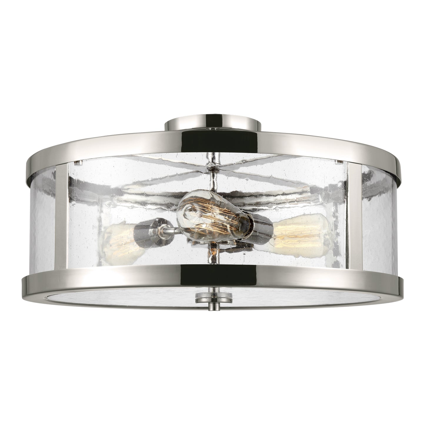 Harrow Three Light Semi-Flush Mount in Polished Nickel