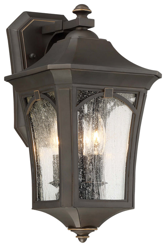 Solida Three Light Outdoor Wall Mount in Oil Rubbed Bronze w/Gold Highlights