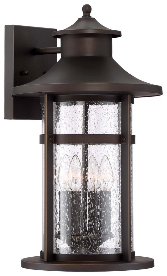 Highland Ridge Four Light Outdoor Wall Mount in Oil Rubbed Bronze w/Gold Highlights