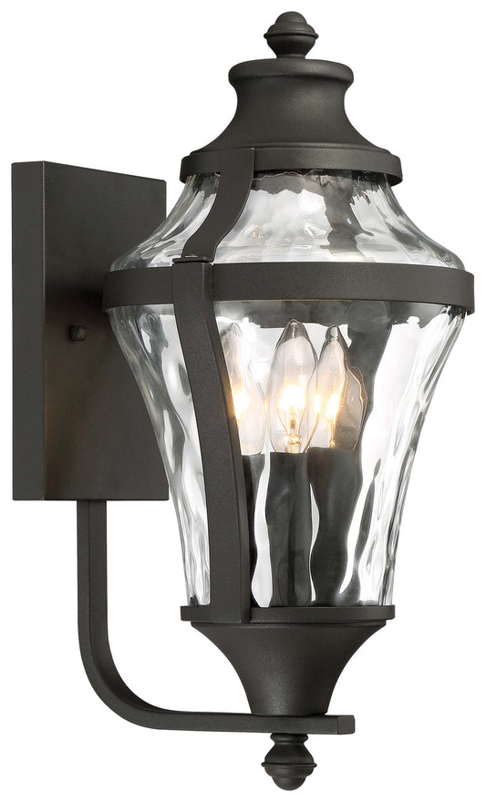 Libre Three Light Outdoor Wall Lamp in Black