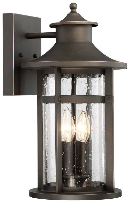 Highland Ridge Four Light Outdoor Wall Lamp in Oil Rubbed Bronze w/Gold Highlights