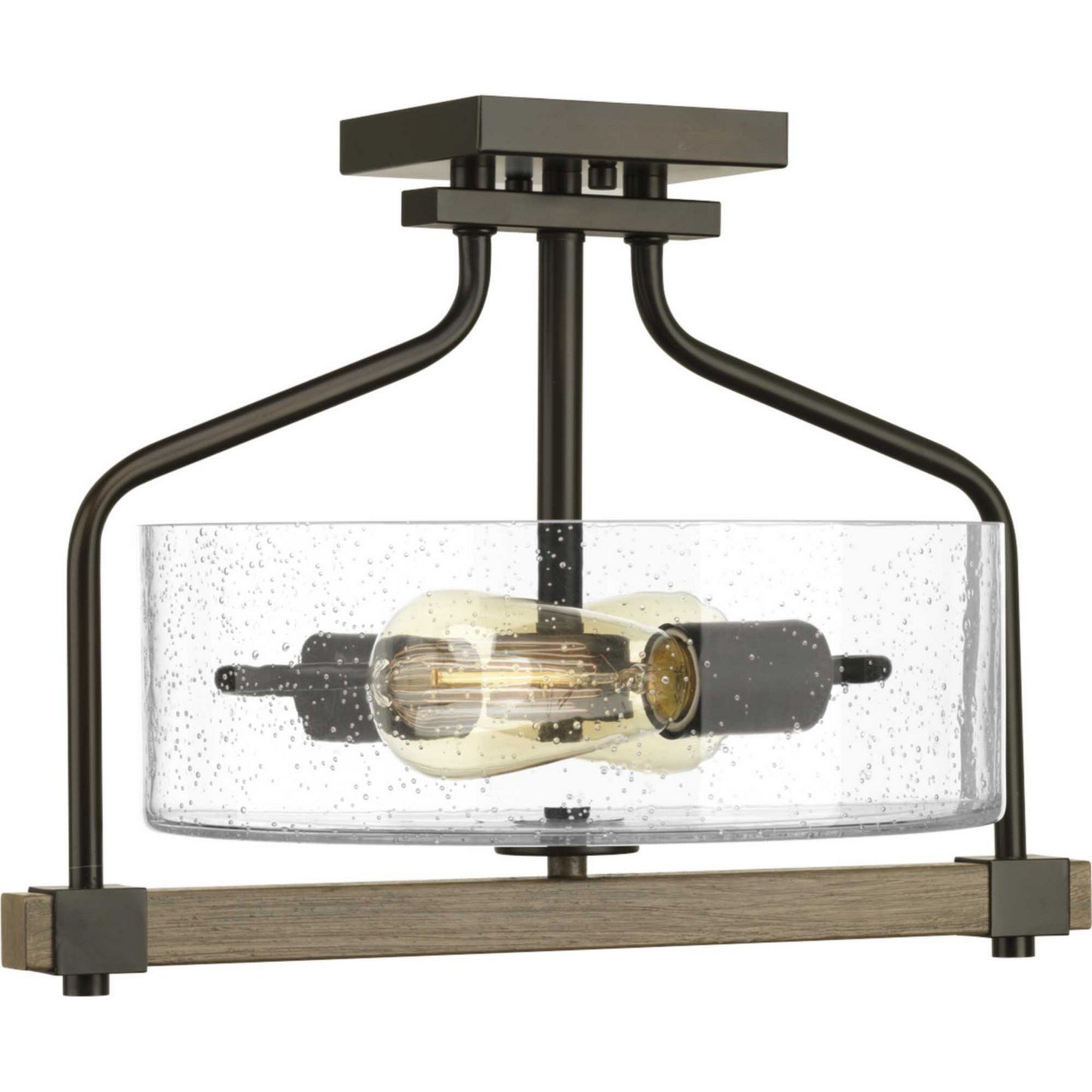 Barnes Mill Two light Semi-Flush Mount in Antique Bronze