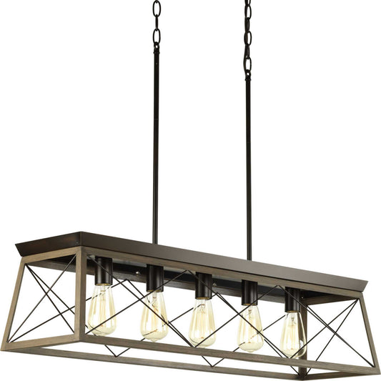 Briarwood Five Light Linear Chandelier in Antique Bronze