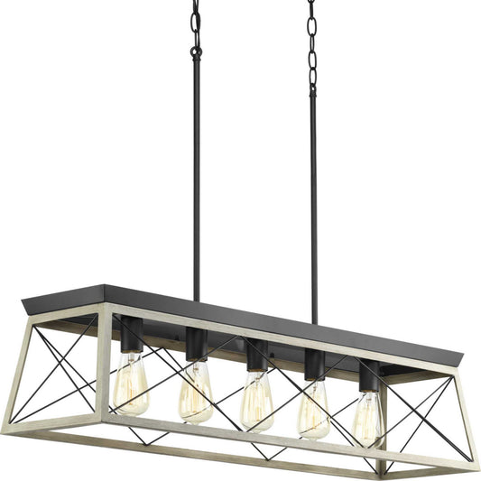 Briarwood Five Light Linear Chandelier in Graphite