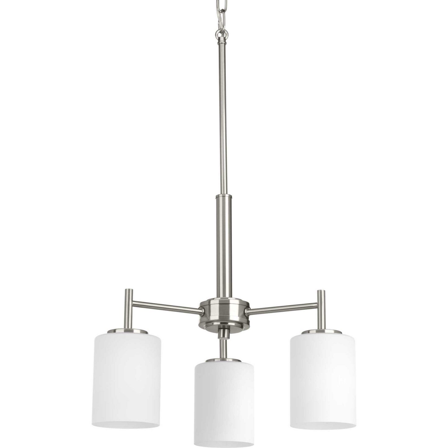 Replay Three Light Chandelier in Brushed Nickel