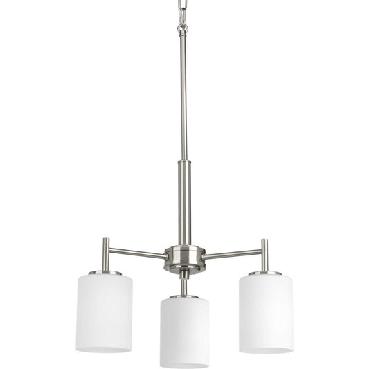 Replay Three Light Chandelier in Brushed Nickel