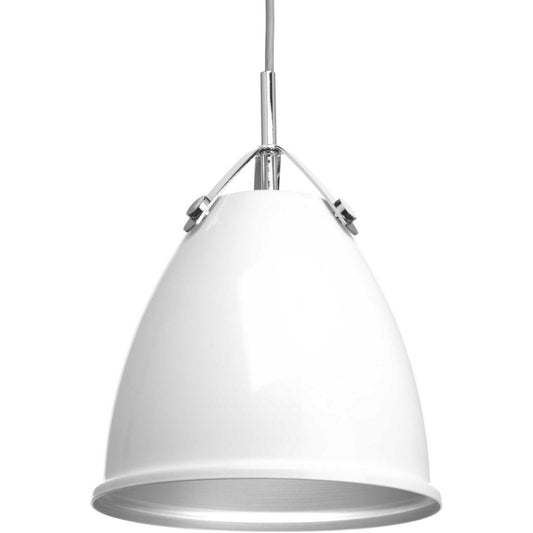 Tre One Light Pendant in White