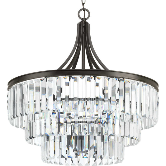 Glimmer Six Light Pendant in Antique Bronze