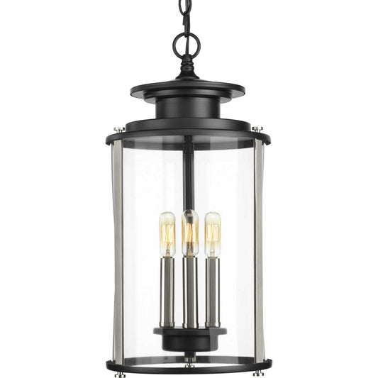 Squire Three Light Hanging Lantern in Black