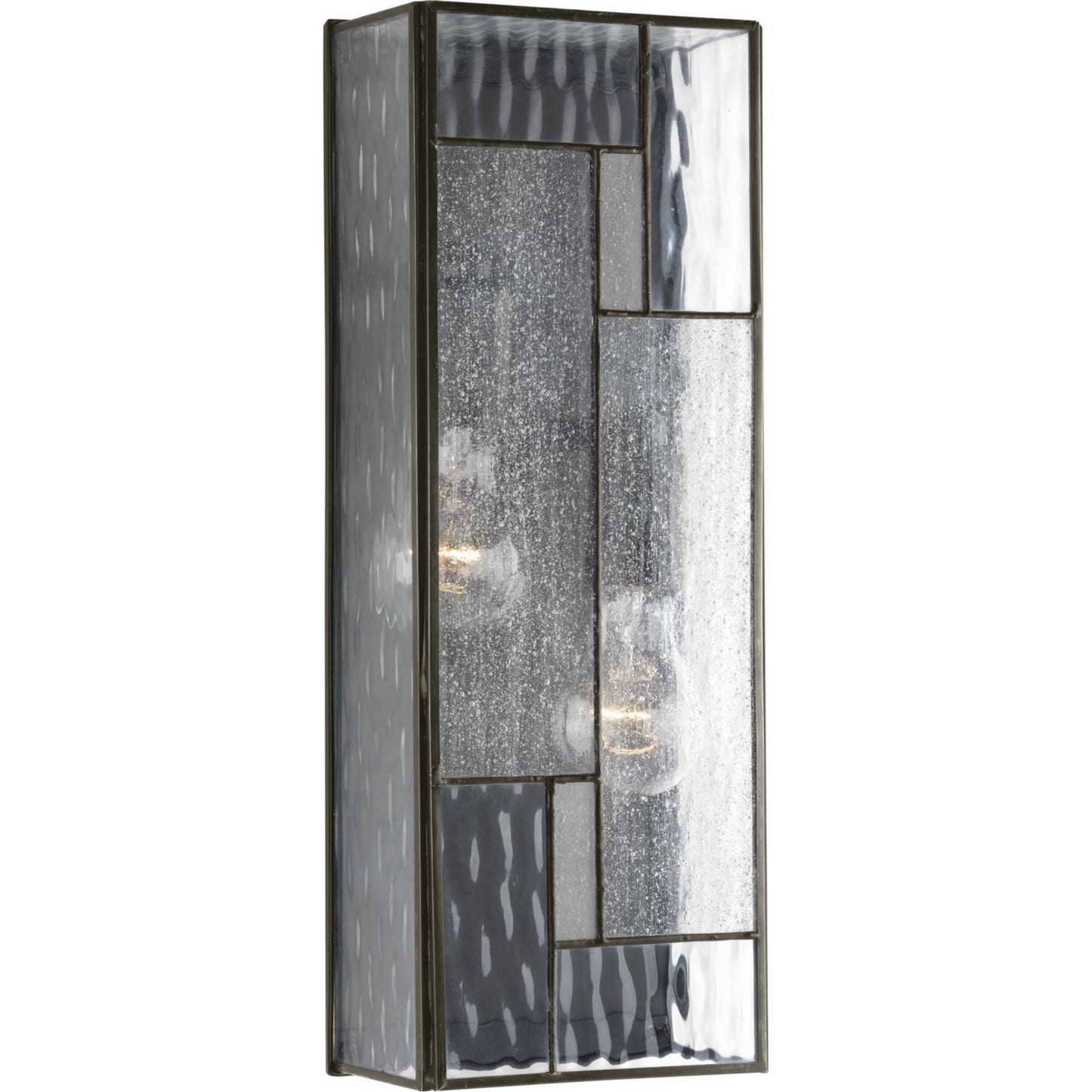 Geometric Two Light Wall Lantern in Architectural Bronze