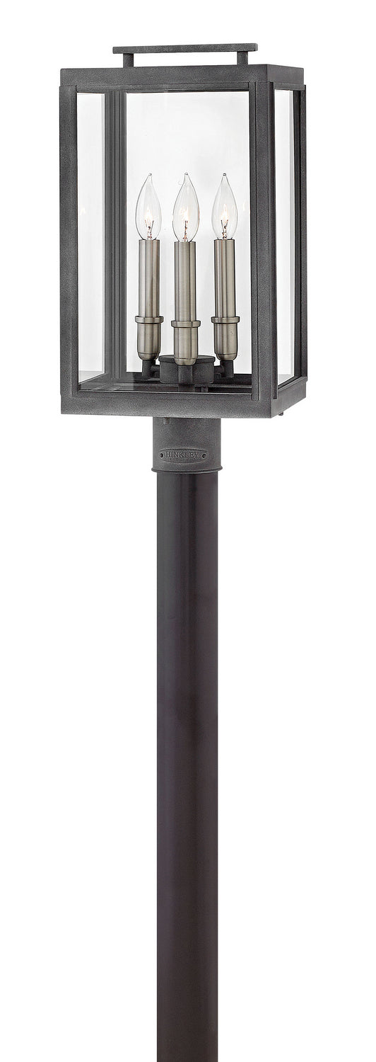 Sutcliffe LED Post Top or Pier Mount Lantern in Aged Zinc