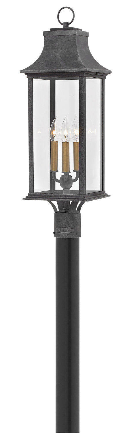 Adair LED Post Top or Pier Mount Lantern in Aged Zinc