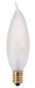 (4-Pack) Satco A3677 15W Incandescent CA8 Candle Bulb, E12 Base, 2700K, 90 Lumens, Frost