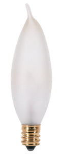 (4-Pack) Satco A3678 25W Incandescent CA8 Candle Bulb, E12 Base, 2700K, 200 Lumens, Frost