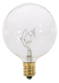(4-Pack) Satco A3921 15W Incandescent G16.5 Globe Bulb, E12 Base, 2700K, 98 Lumens, Clear