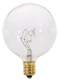 (4-Pack) Satco A3922 25W Incandescent G16.5 Globe Bulb, E12 Base, 2700K, 186 Lumens, Clear