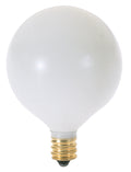 (4-Pack) Satco A3925 25W Incandescent G16.5 Globe Bulb, E12 Base, 2700K, 162 Lumens, Satin White
