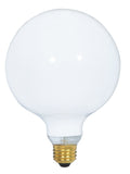 (4-Pack) Satco S3001 40W Incandescent G40 Globe Bulb, E26 Base, 2700K, 280 Lumens, Gloss White