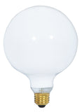 (4-Pack) Satco S3002 60W Incandescent G40 Globe Bulb, E26 Base, 2700K, 550 Lumens, Gloss White