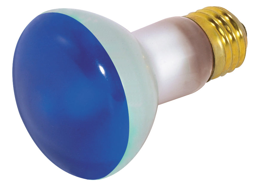 Satco 50W R20 Incandescent – Blue, E26 base (S3202)
