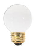 (4-Pack) Satco S3841 25W Incandescent G16.5 Globe Bulb, E26 Base, 2700K, 180 Lumens, Gloss White