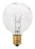(4-Pack) Satco S3845 15W Incandescent G12.5 Globe Bulb, E12 Base, 2700K, 100 Lumens, Clear