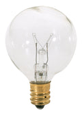 (4-Pack) Satco S3846 25W Incandescent G12.5 Globe Bulb, E12 Base, 2700K, 180 Lumens, Clear