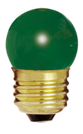 (4-Pack) Satco S4509 7.5W Incandescent S11 Sign Bulb, E26 Base, Ceramic Green