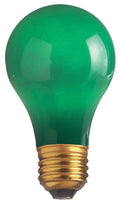(4-Pack) Satco S6091 25W Incandescent A19 A-Shape Bulb, E26 Base, 10 Lumens, Ceramic Green