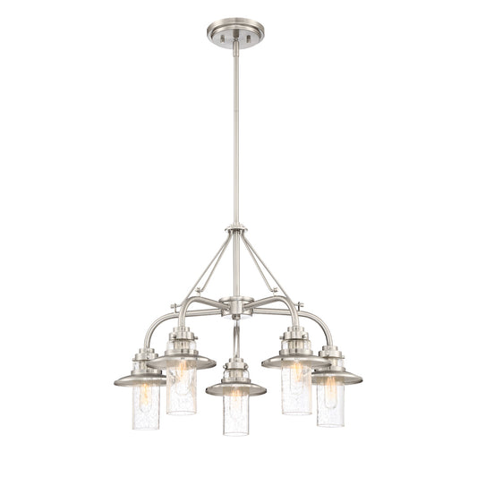 Dover Five Light Chandelier in Satin Platinum