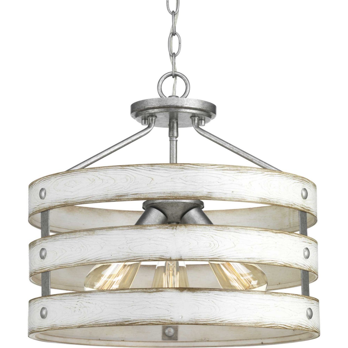 Progress Lighting - P350049-141 - Three Light Semi-Flush Convertible - Gulliver - Galvanized