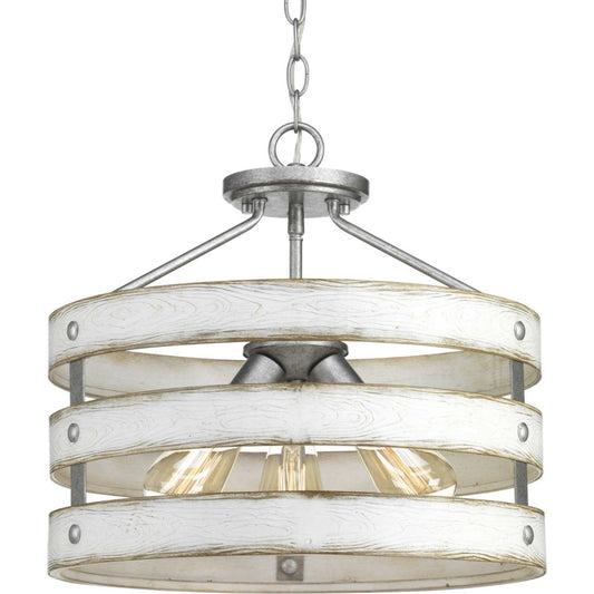 Progress Lighting - P350049-141 - Three Light Semi-Flush Convertible - Gulliver - Galvanized