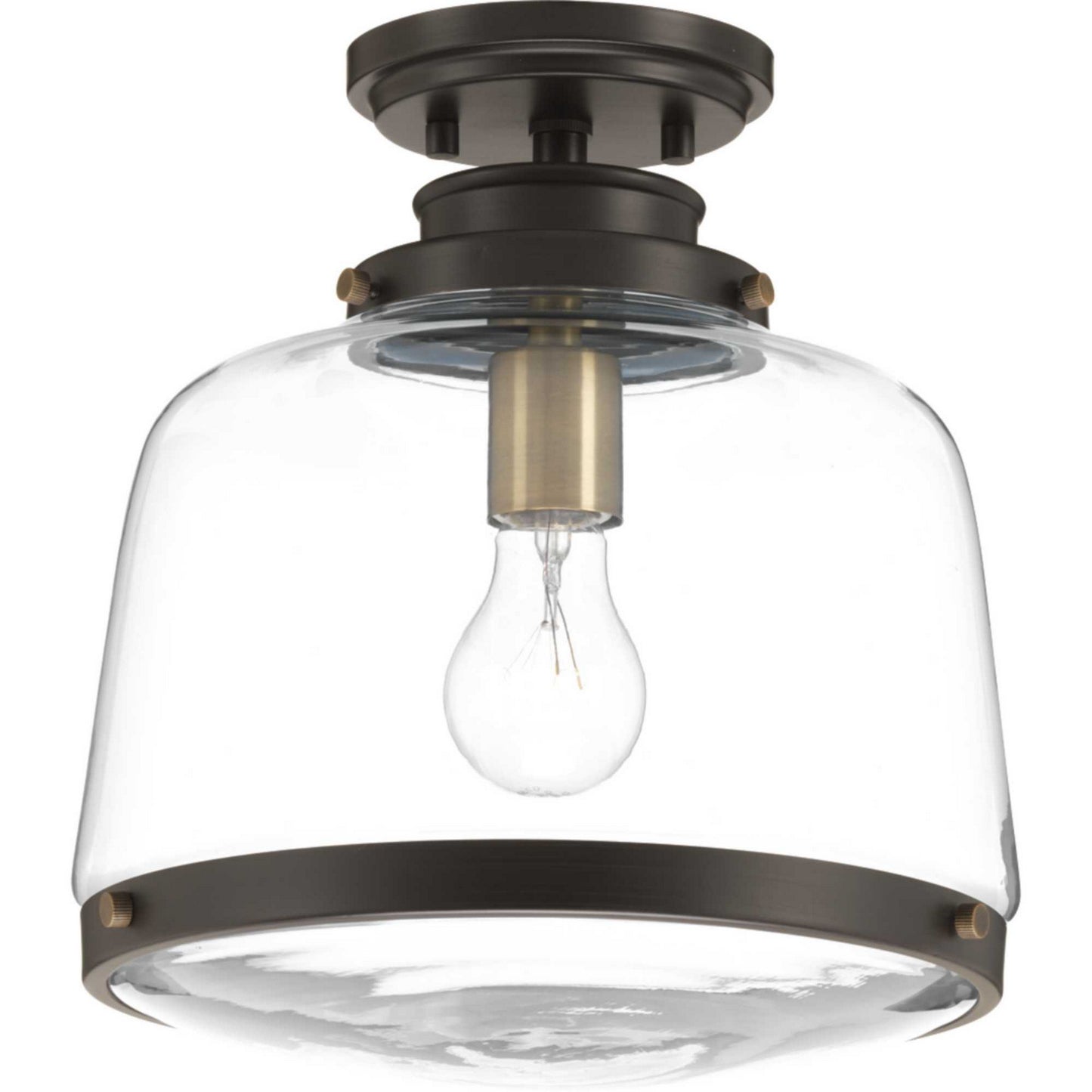 Judson One Light Flush Mount in Antique Bronze