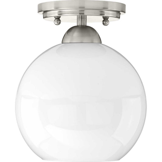 Carisa One Light Flush Mount in Brushed Nickel