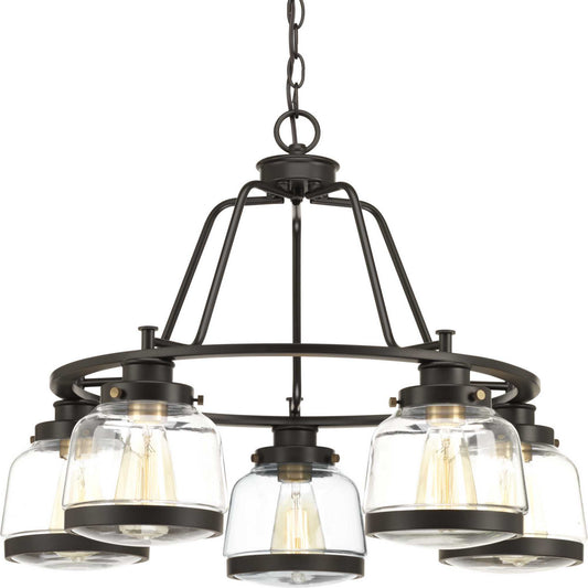 Judson Five Light Chandelier in Antique Bronze