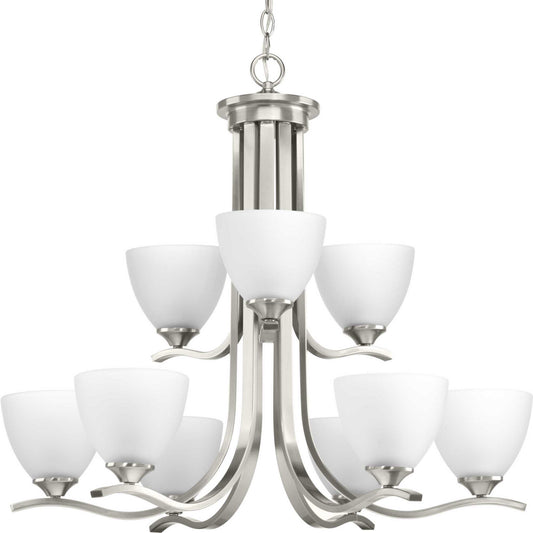 Laird Nine Light Chandelier in Brushed Nickel