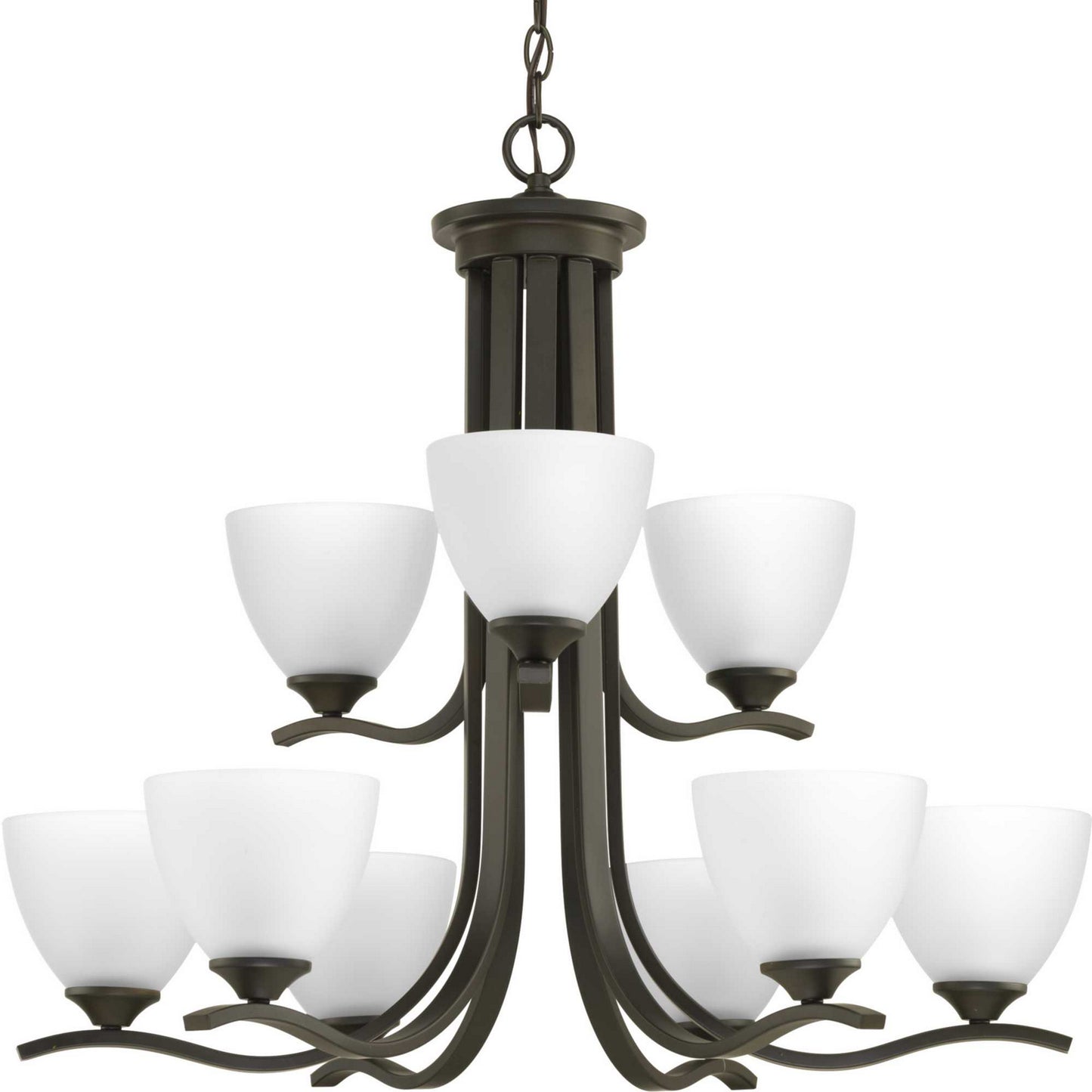 Laird Nine Light Chandelier in Antique Bronze