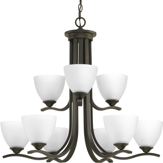 Laird Nine Light Chandelier in Antique Bronze
