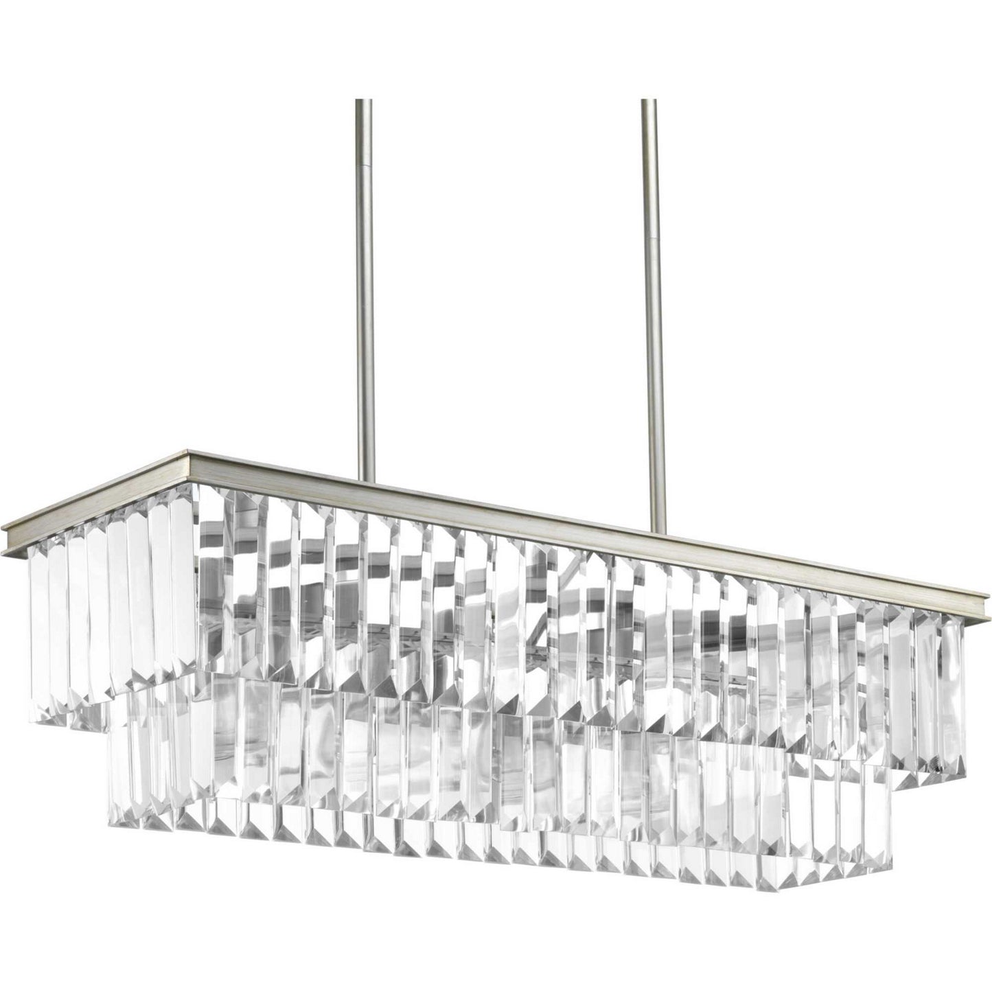 Glimmer Four Light Island Pendant in Silver Ridge