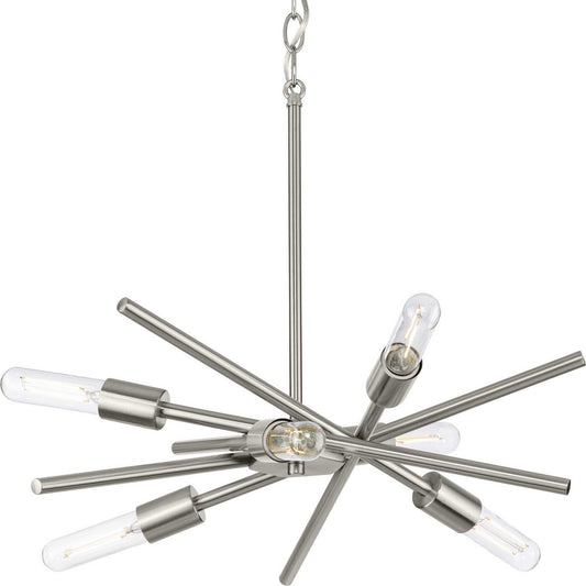Progress Lighting - P400108-009 - Six Light Chandelier - Astra - Brushed Nickel