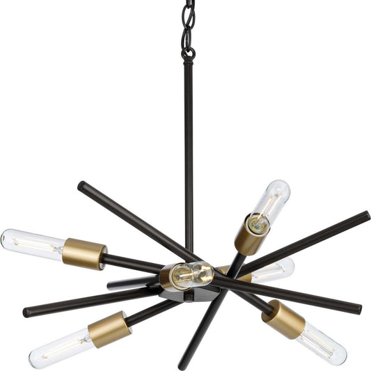Astra Six Light Chandelier in Antique Bronze