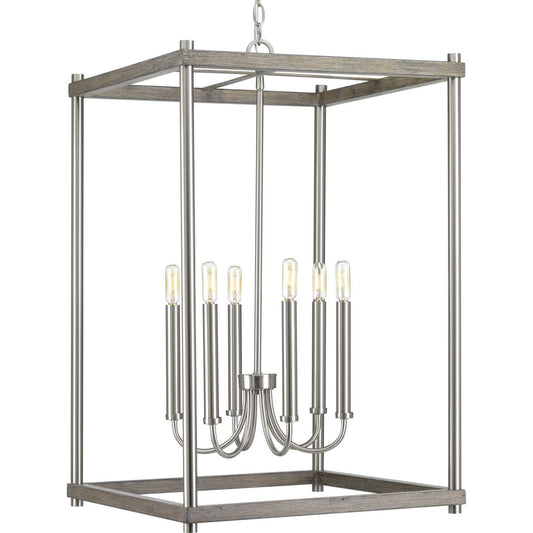 Fontayne Six Light Pendant in Brushed Nickel