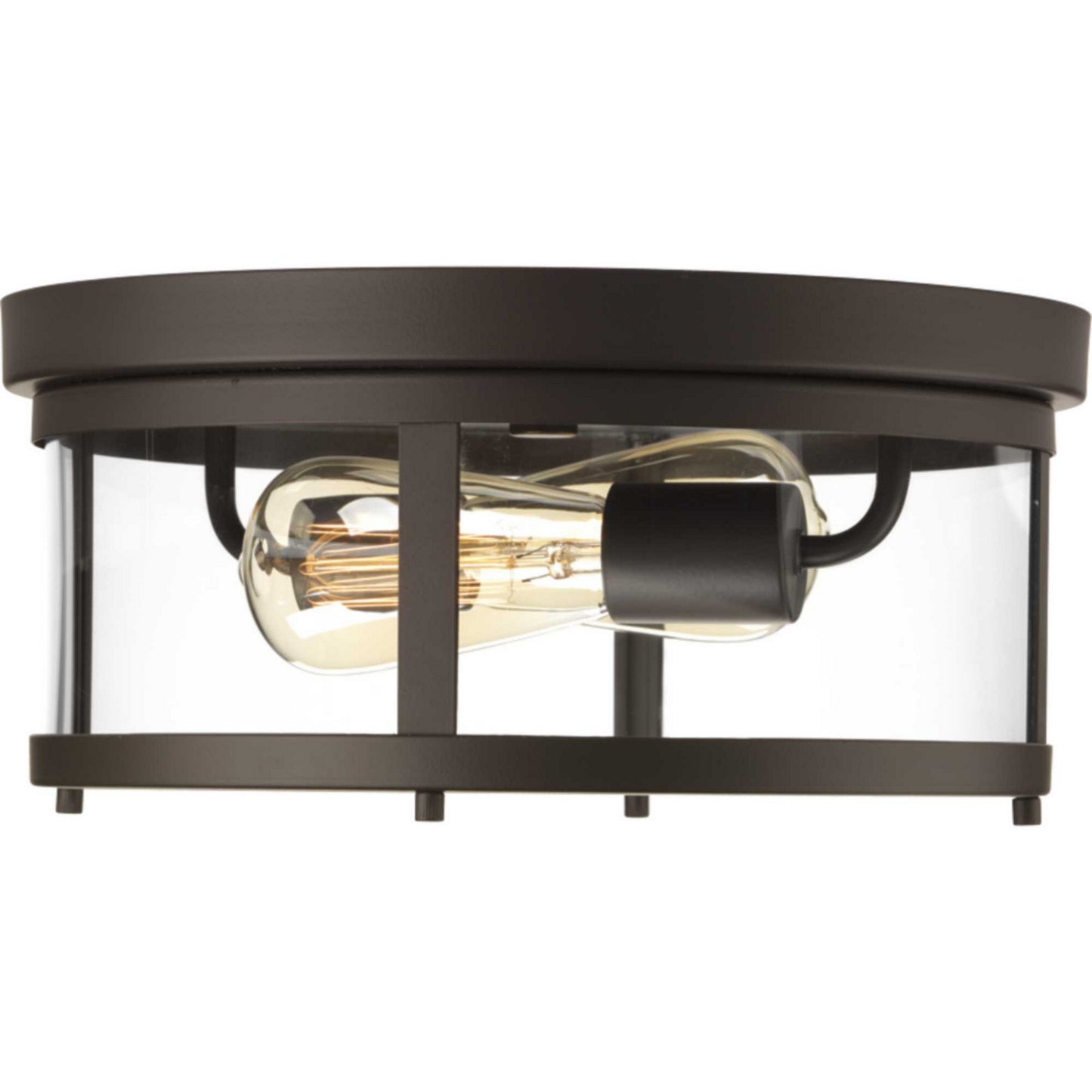 Gunther Two Light Flush Mount in Antique Bronze